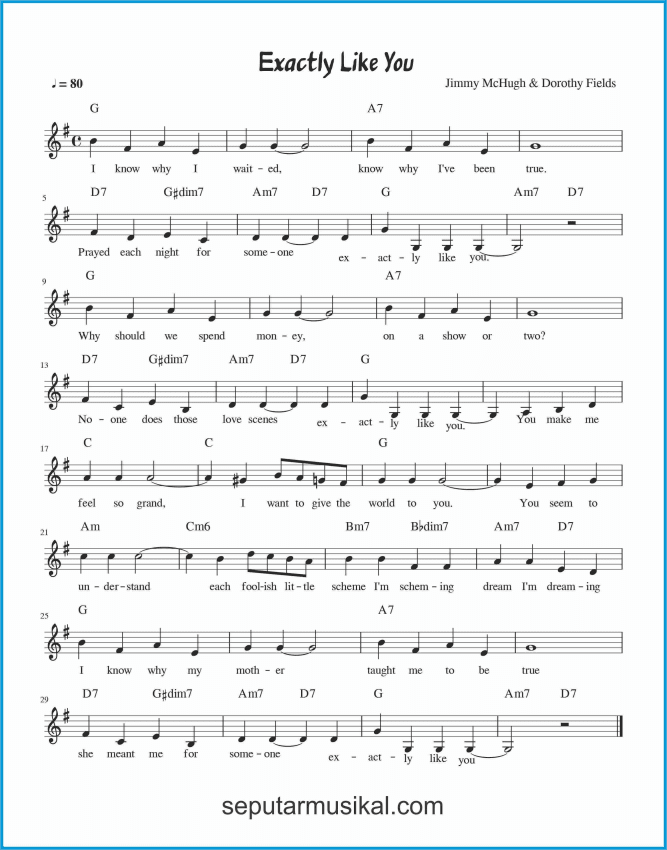 Chord Lagu Exactly Like You SEPUTAR MUSIK
