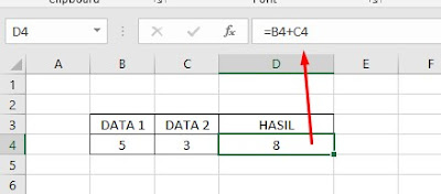 Hasil penjumlahan di ms excel Hasil penjumlahan di ms excel