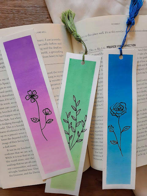 Water Color Botanical Bookmarks - Opal Crown