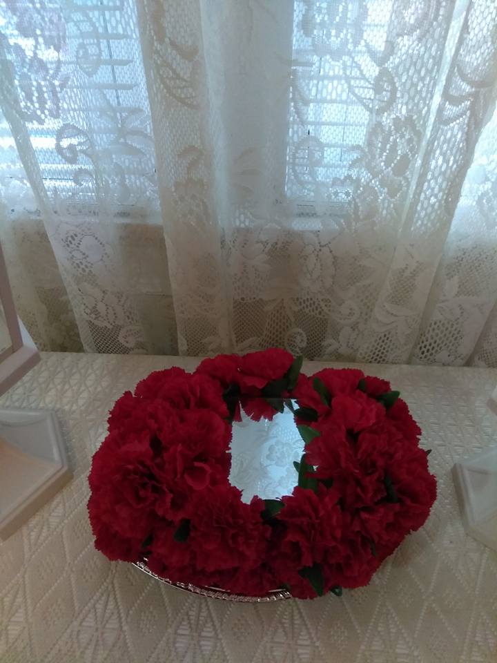 Walk in Creativity Red Carnation Centerpiece