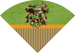 Tortugas Ninja: Invitaciones, Imprimibles para Fiestas y Etiquetas para Candy Bar para Imprimir Gratis. Para conos = cucuruchos.