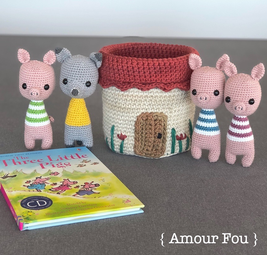 muñecos los tres cerditos y el lobo