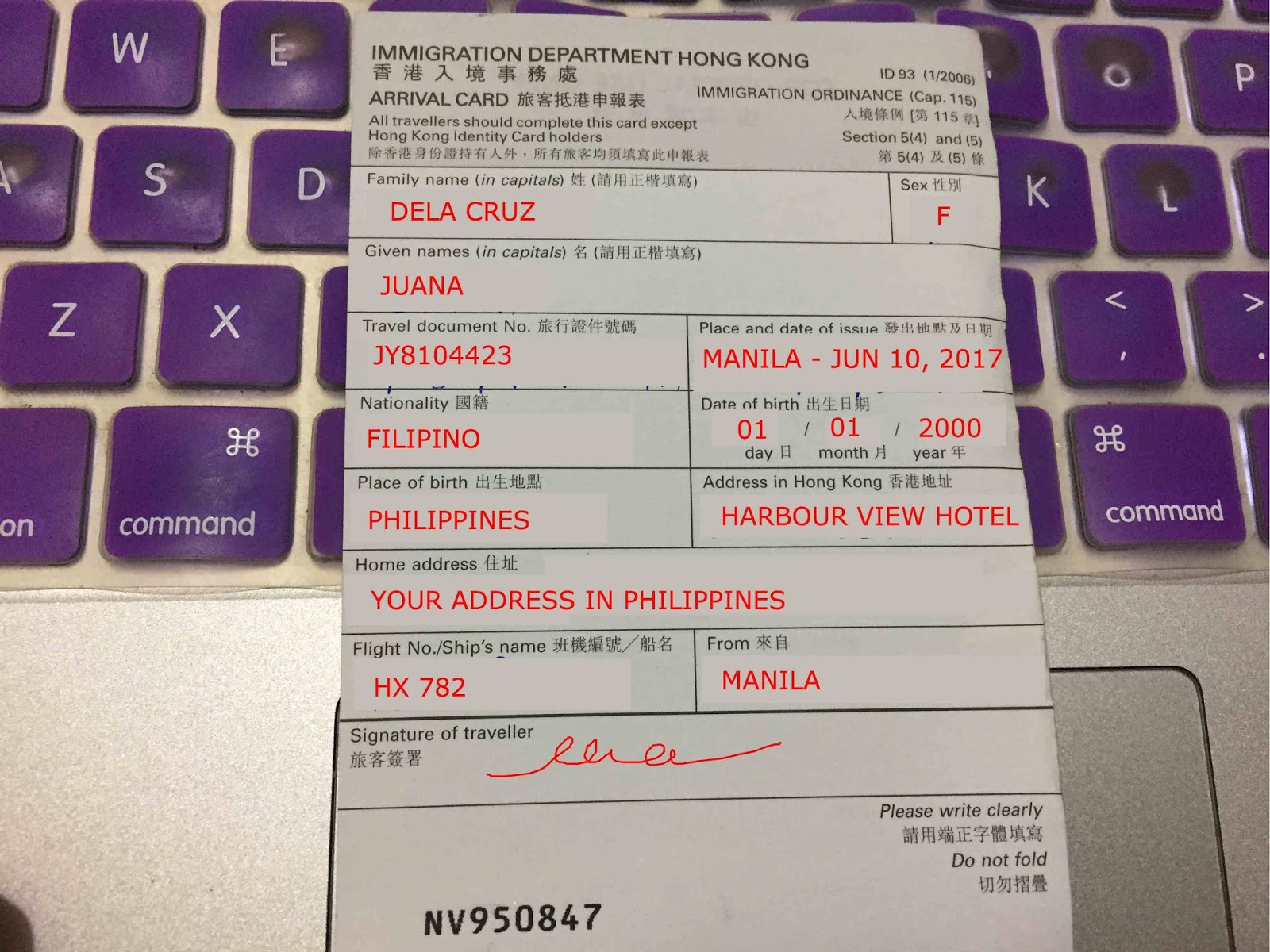 How To Fill Out Airport Departure Cards For Filipinos The Girl With The Muji Hat