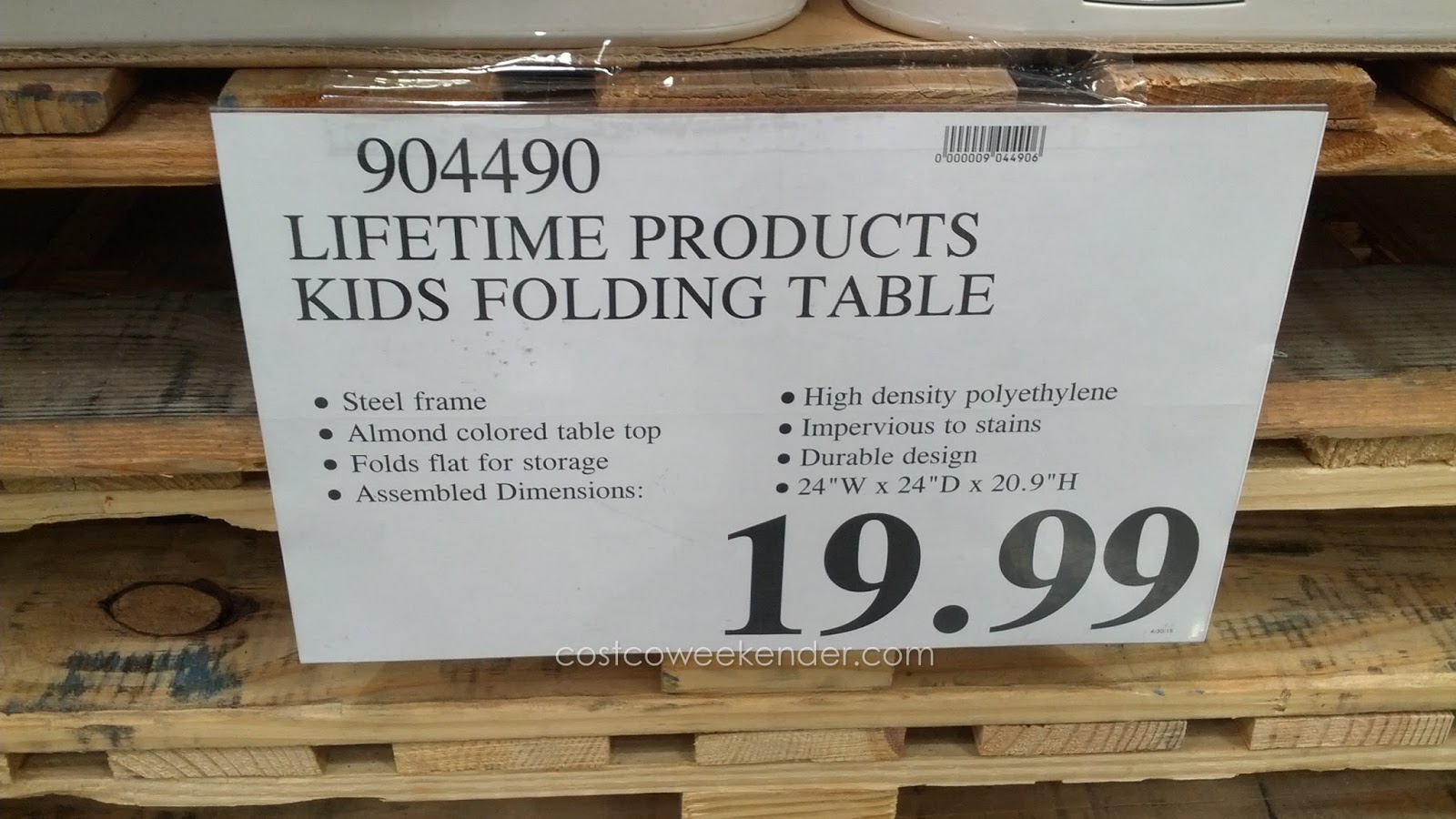Lifetime Childrens Folding Table Costco 904490 