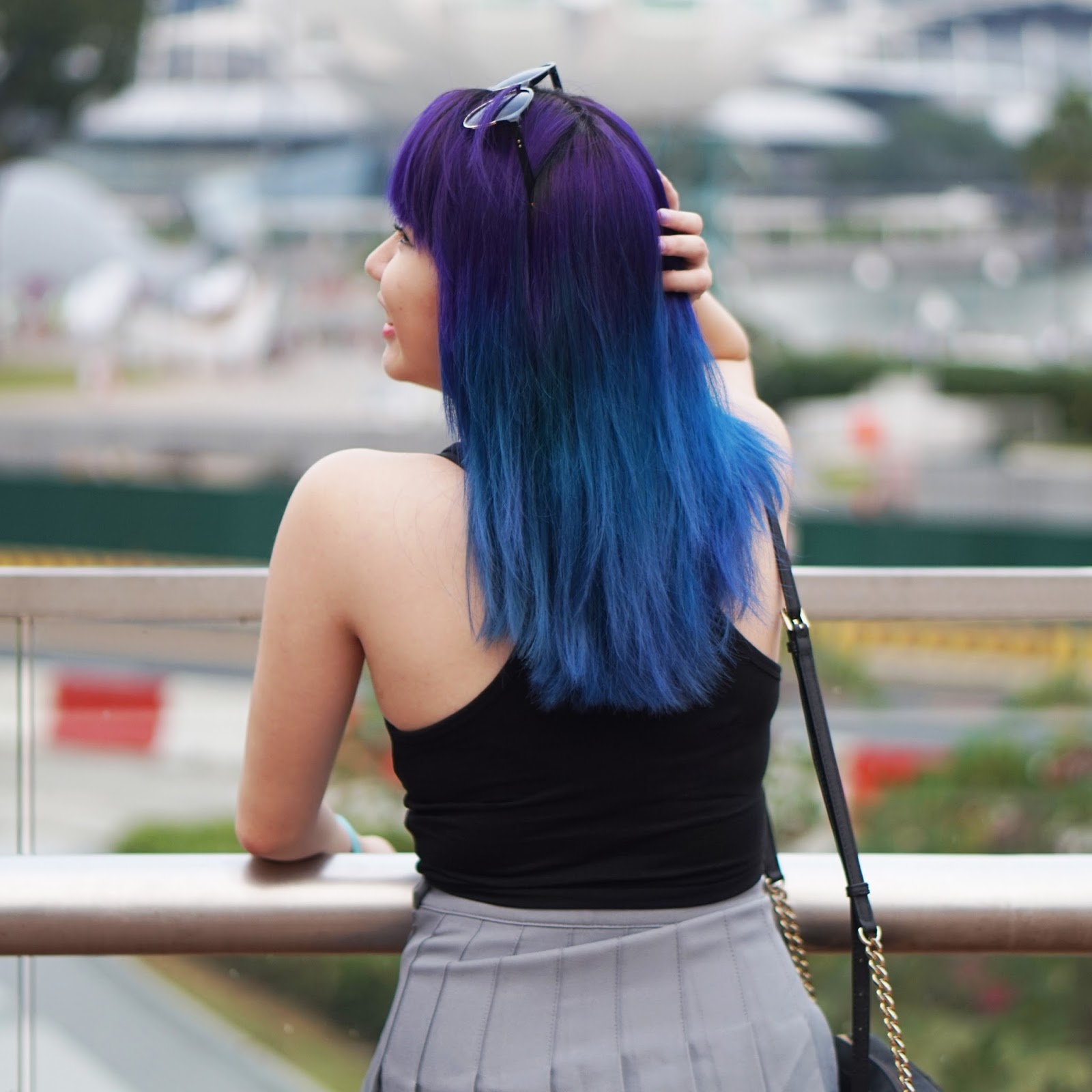 Violet x Blue Galaxy Dip Dye Hair — 99 Percent Hair Studio Review |  Singapore Travel Blog