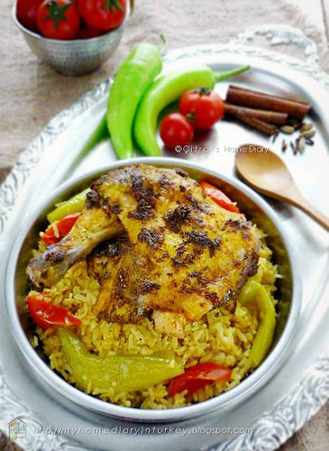 Yemeni Chicken Mandi recipe.| Çitra's Home Diary. #middleeast #chickenmandi #lunch #chicken #resepayam #resepnasimandi #hawaij #spicemix