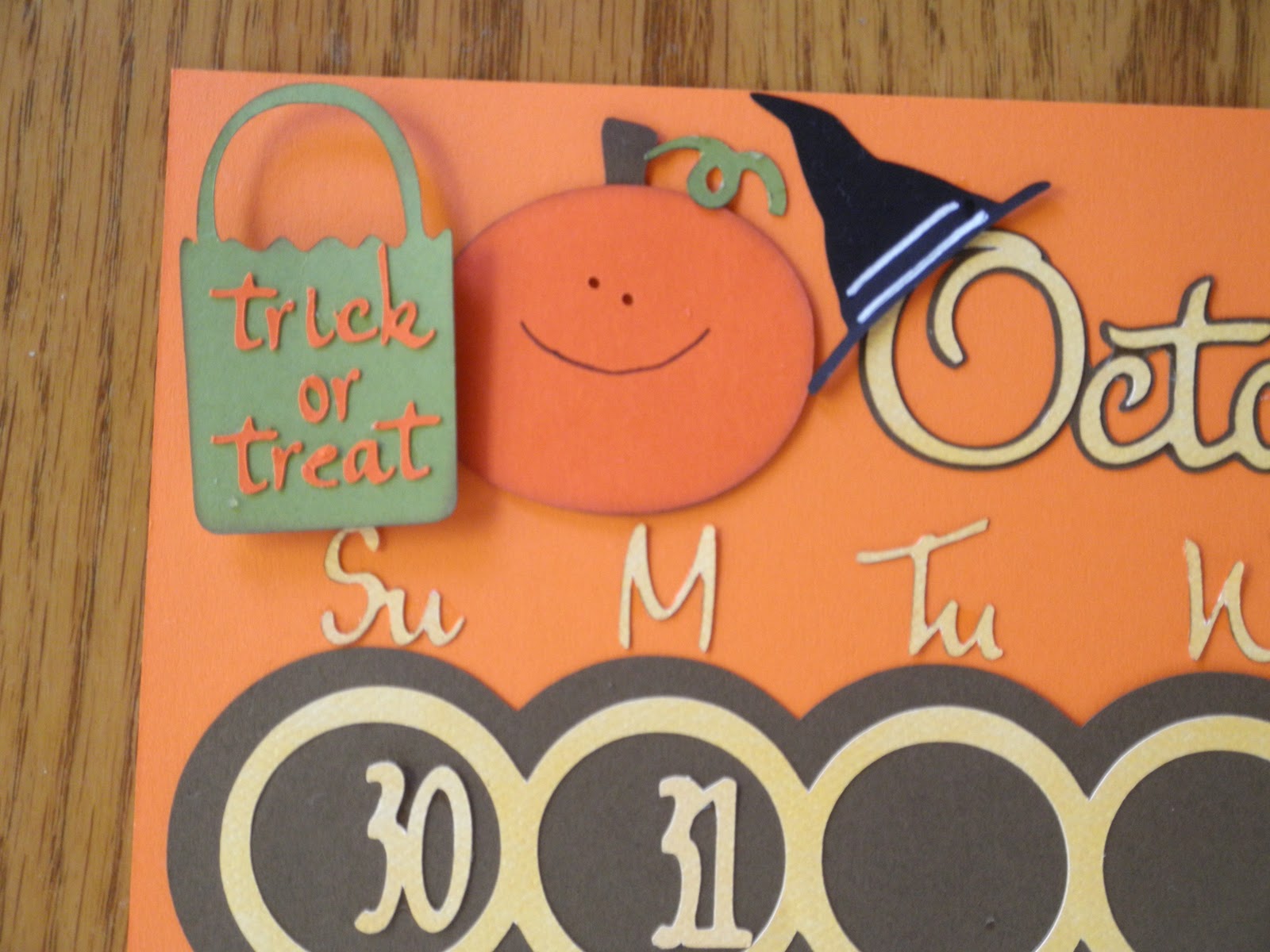 Cricut Crazy Scrapper October Calendar page