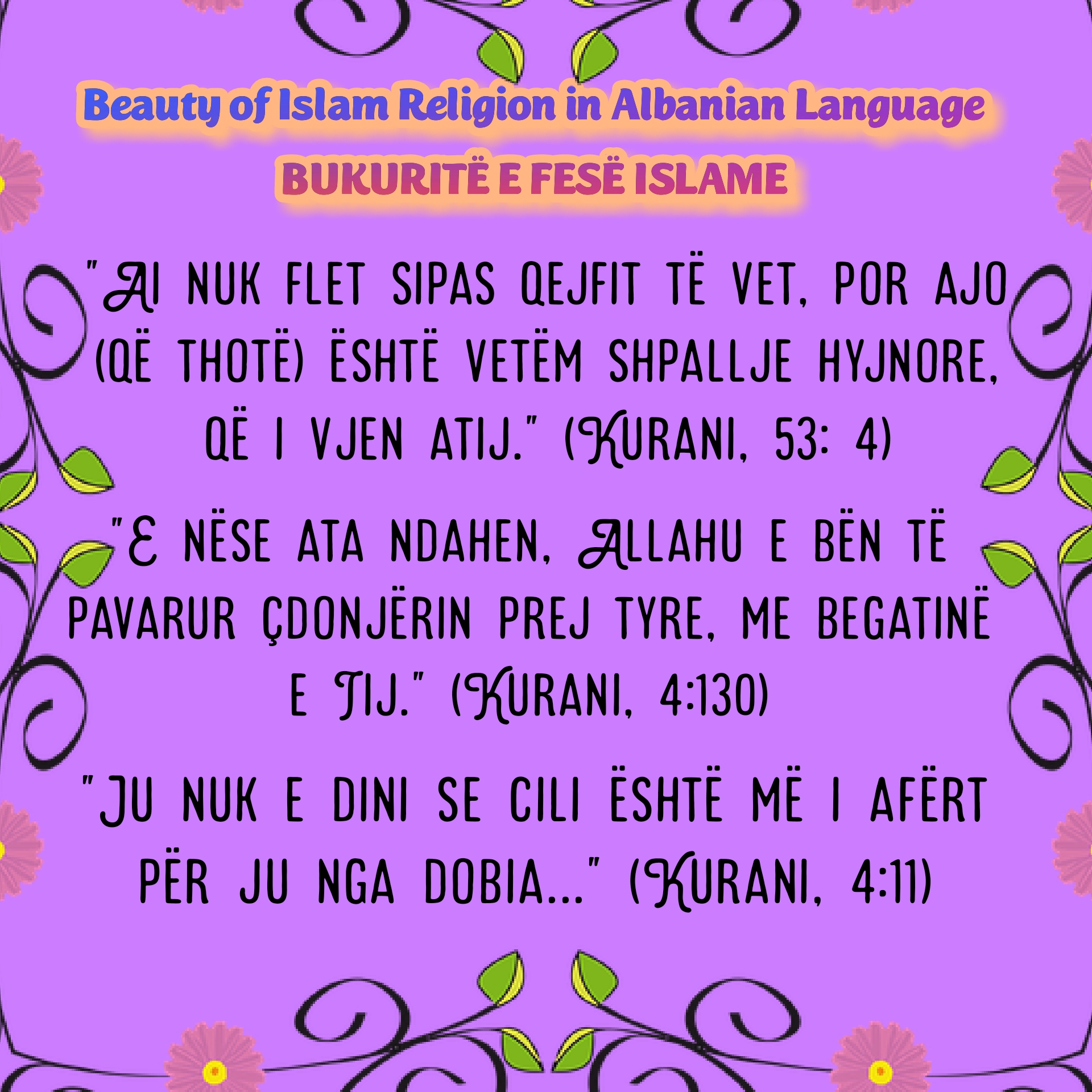 Beauty of Islam Religion Albanian Language BUKURITË E FESË ISLAME