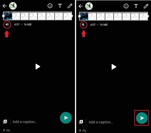 How to mute video's sound before sending on WhatsApp? Navi Era Tech