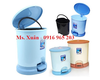 Thùng rác đạp chân văn phòng 15 lít màu xanh dương Thùng rác đạp chân văn phòng 15 lít màu xanh dương