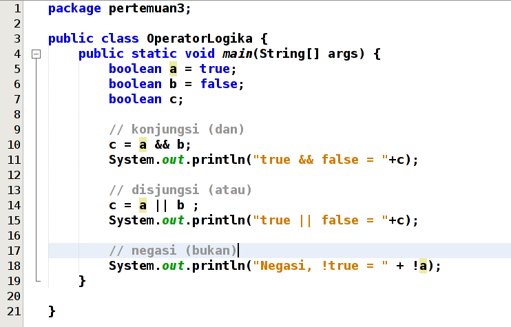 Program code logic operator