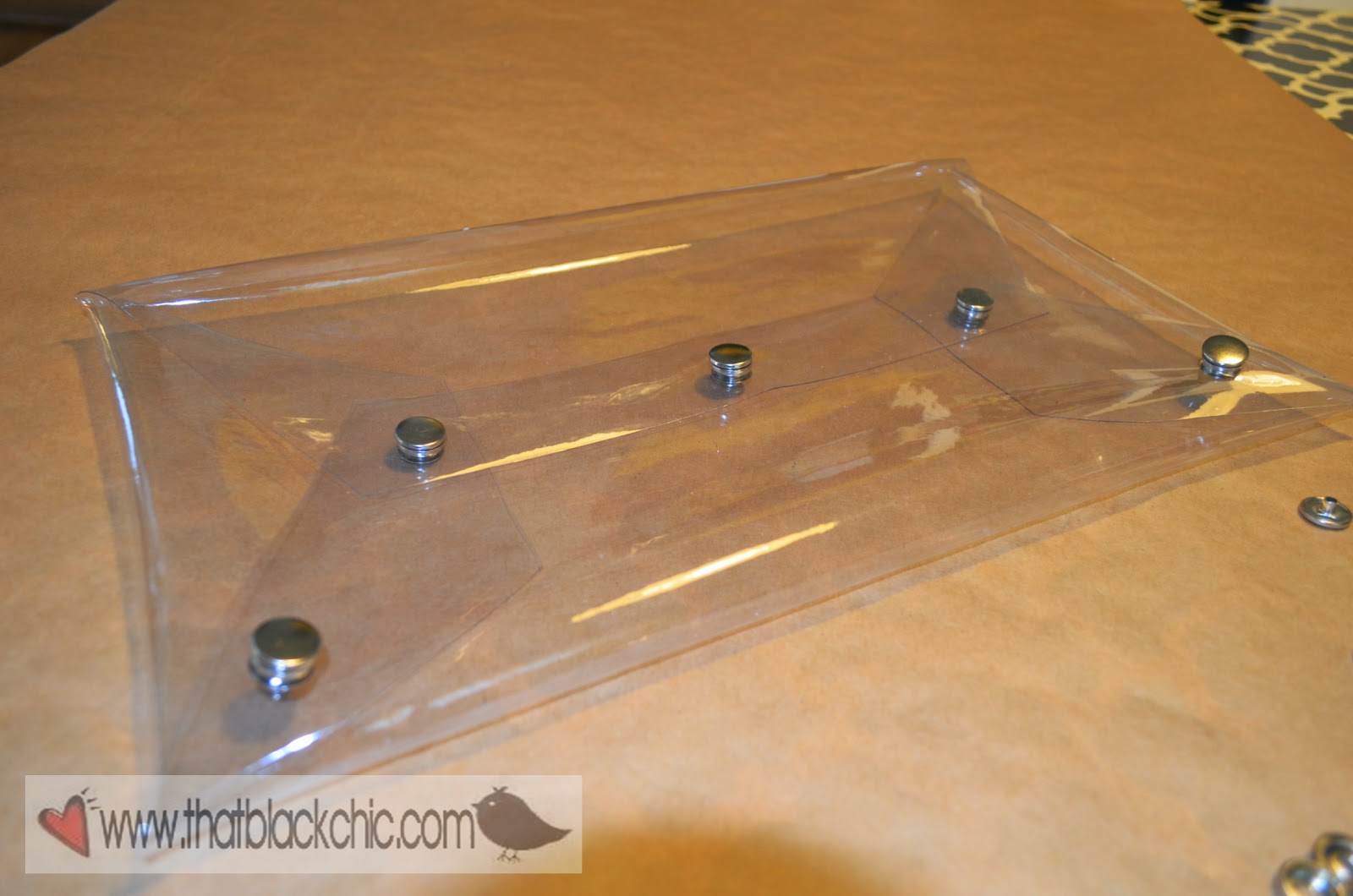 Transparent Clutch W/faux Pearl