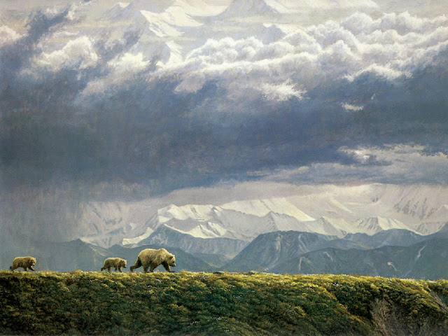 Роберт Бейтмэн / Robert Bateman Along the Ridge – Grizzly Bears, 1984