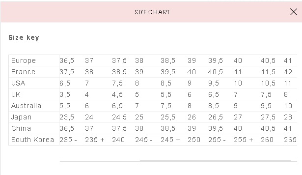 Roger Vivier Size Chart