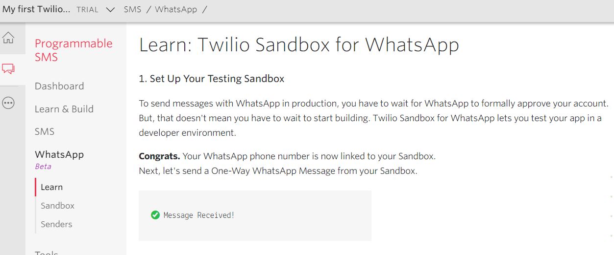 Sending Whatsapp Message in Java using Twilio