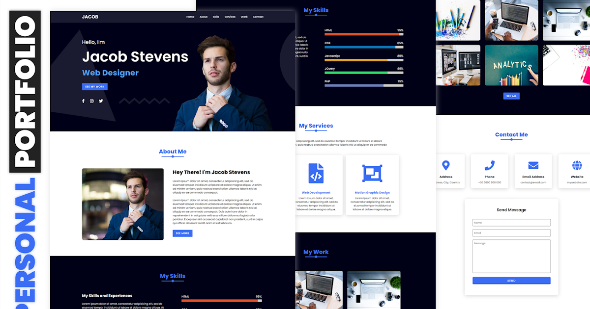 Portfolio Website In Html Css Javascript Free Source Code - Vrogue