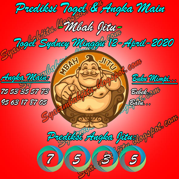 Syair Mbah Jitu Togel Sydney Minggu 12 April 2020 SYAIR MBAH JITU