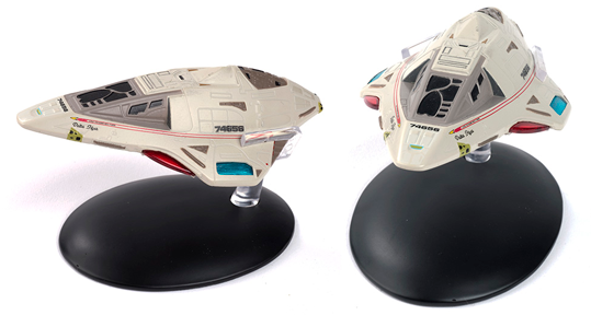 the trek collective starship collections delta flyer and romulan drone delta flyer under construction