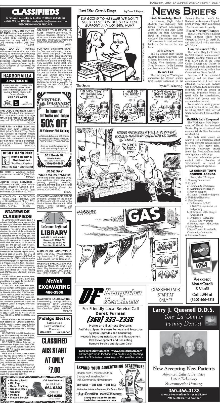 La Conner Weekly News Classified Ads