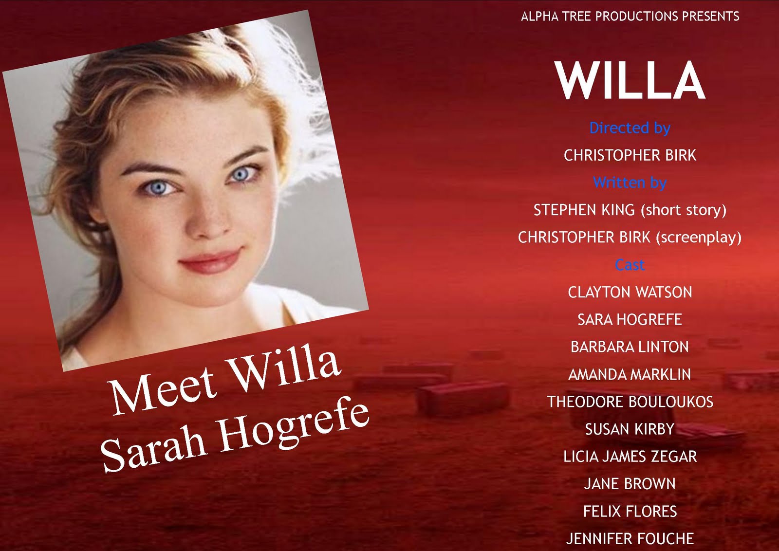 Talk Stephen King WILLA prepares for screen treatment