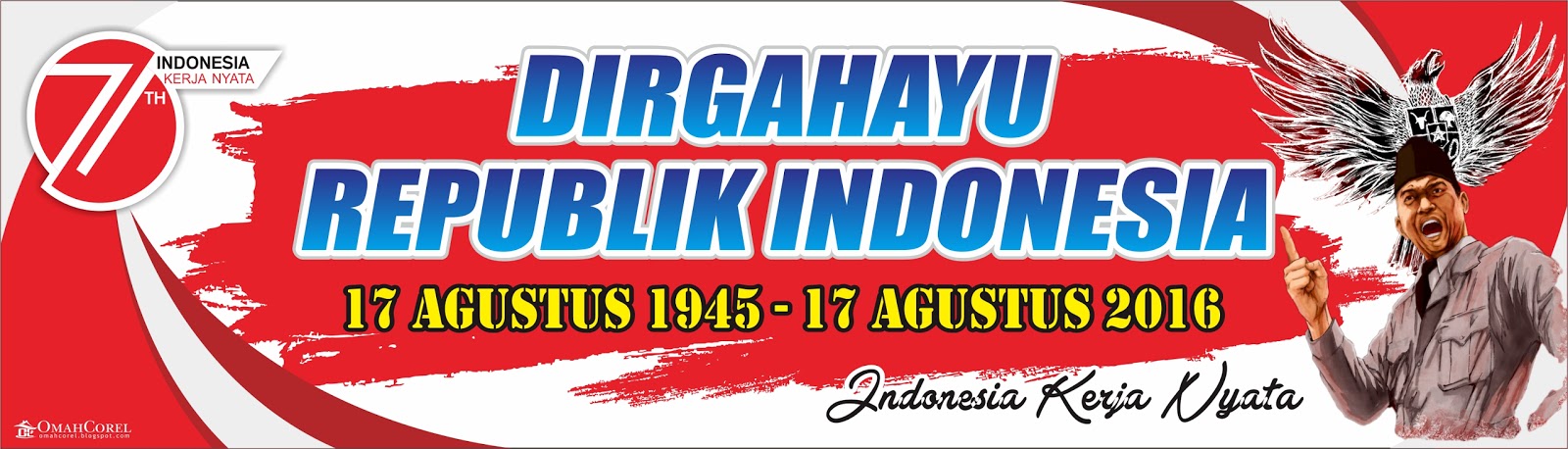 Desain Spanduk HUT RI ke 71 Vector CDR Omah Corel