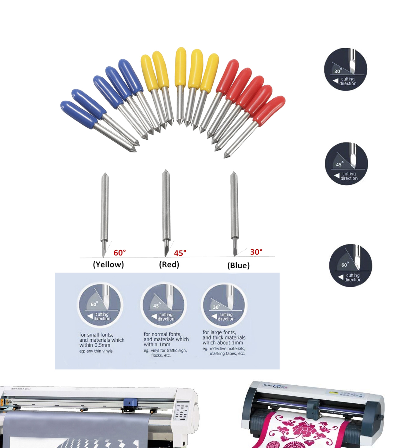 Hown store GCC Cutter Blade Plotter Vinyl Knife 15 pc 30° 45° 60