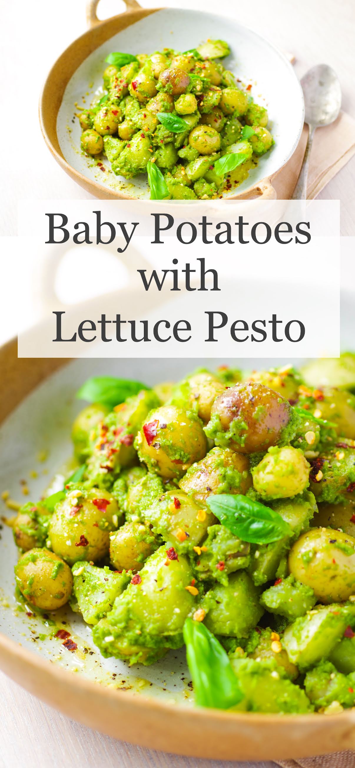 Baby Potatoes with Lettuce Pesto Euphoric Vegan