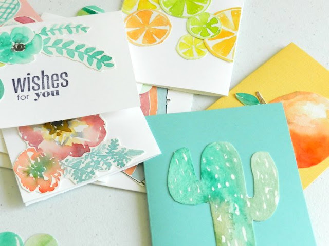 Watercolor Cut-out Cards