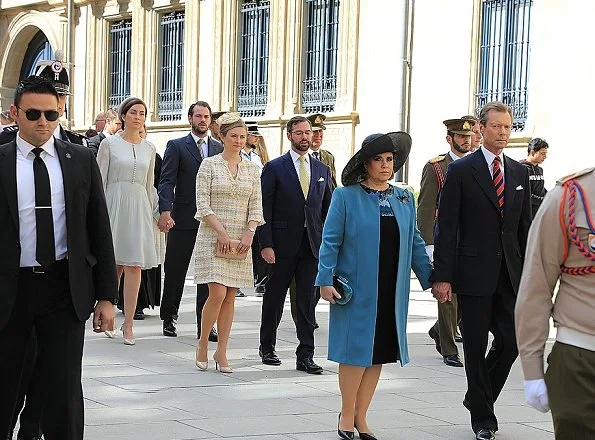 Grand Duke Henri and Grand Duchess Maria Teresa, Prince Guillaume and Princess Stéphanie, Prince Félix and Princess Claire at Pontifical Mass