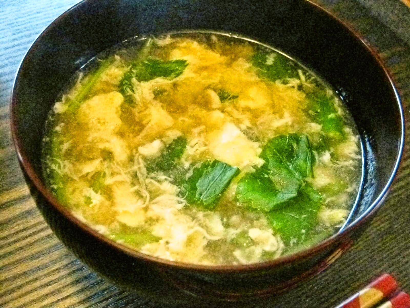Recipes for Tom Kakitamajiru, mitsubairi / egg flower clear soup with