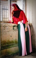 2 Layer Colour Block Maxi Skirt