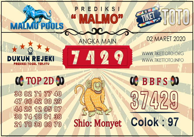 Prediksi Togel MALMO TIKETTOTO 02 MARET 2020