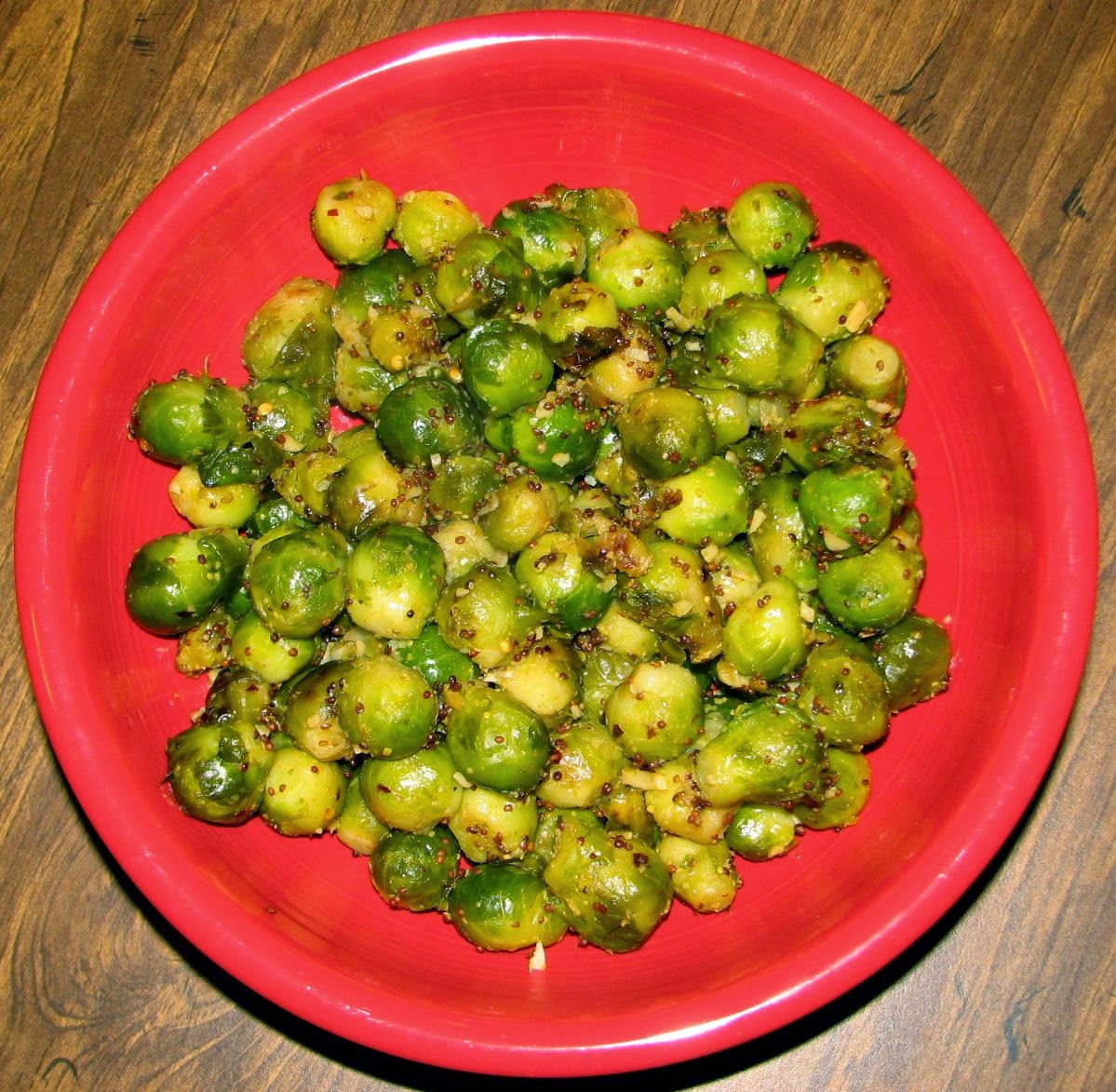 Shel's Kitchen Spicy Honey Mustard Brussels Sprouts