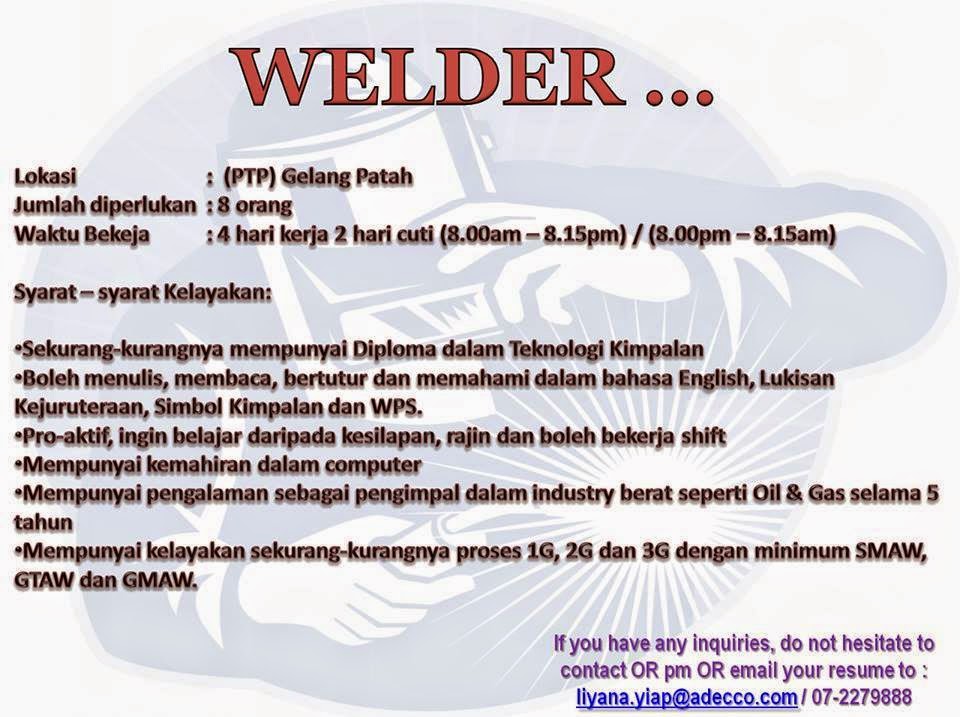 Jawatan Kosong Jawatan Kosong Welder Terkini