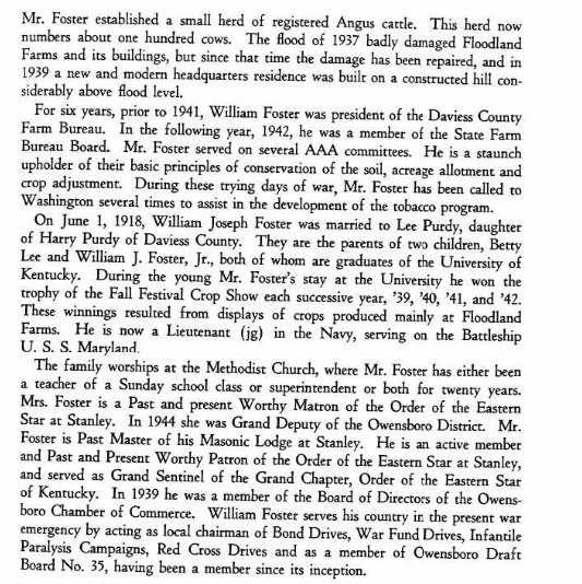 Ohio County, Kentucky History William Joseph Foster