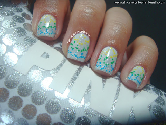 gradient dotted nail art