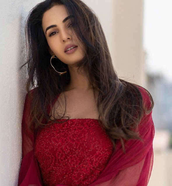 actress sonal chauhan looks so hot and stylish in red outfit