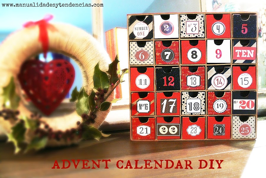 Calendario de adviento de papel maché / Paper mache advent calendar