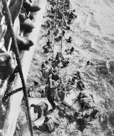 Bismarck survivors being rescued in May 1941 worldwartwo.filminspector.com