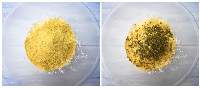 making cheese & chive beer bread - step 2 making cheese & chive beer bread - step 2 - nutritional yeast and chives added to the bread mix