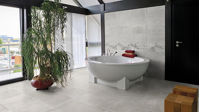 Bathroom tiles design with Cement and resins finish tiles Icon collection