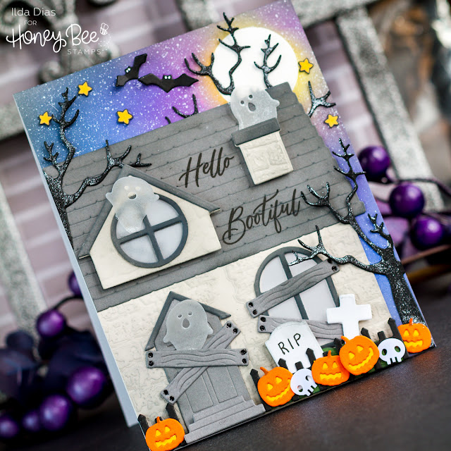 BOOtiful Haunted Halloween House Card | Honey Bee Stamps by ilovedoingallthingscrafty.com