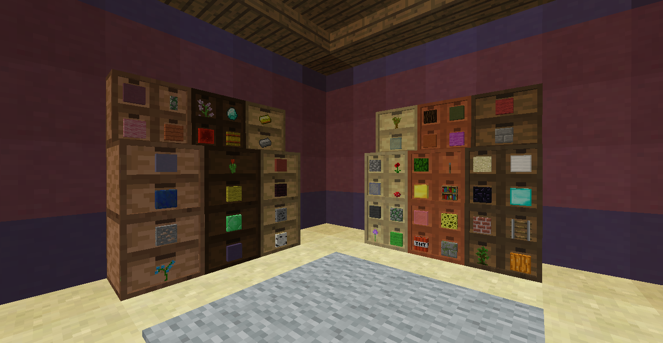 minecraft en txt Storage Drawers cajones para almacenar objetos en
