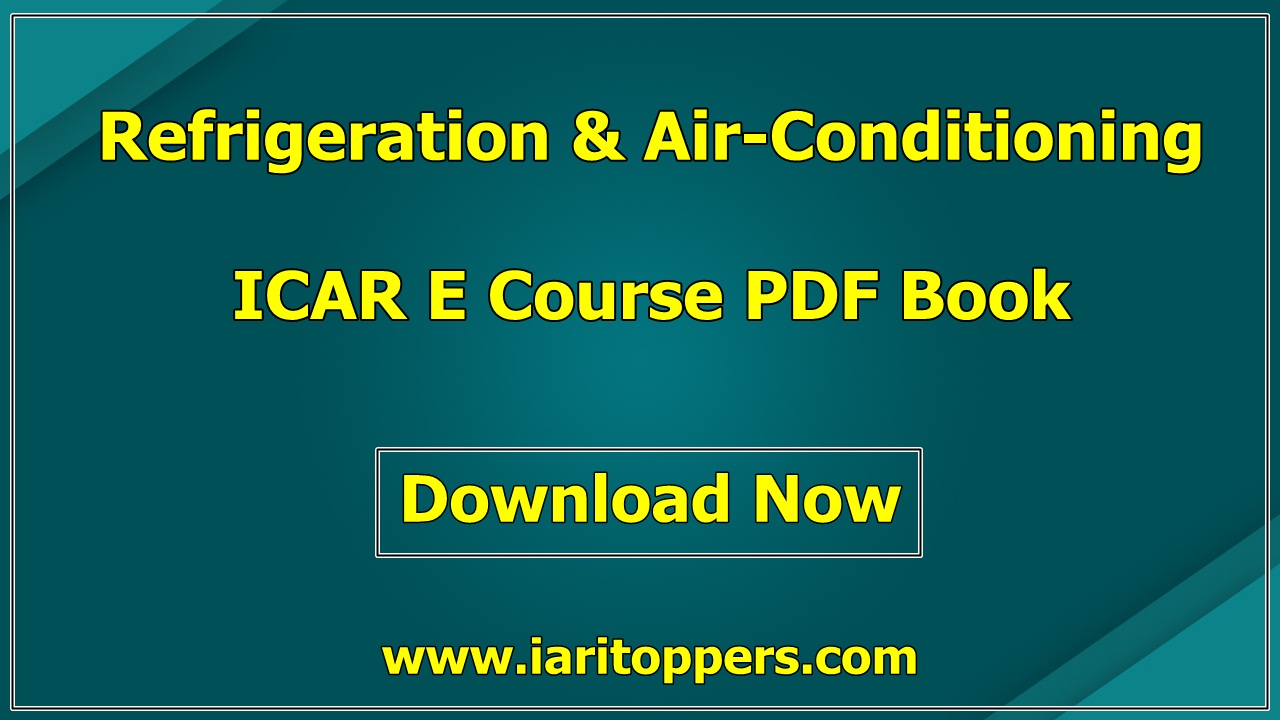 Refrigeration And Air Conditioning ICAR Ecourse PDF Book Download