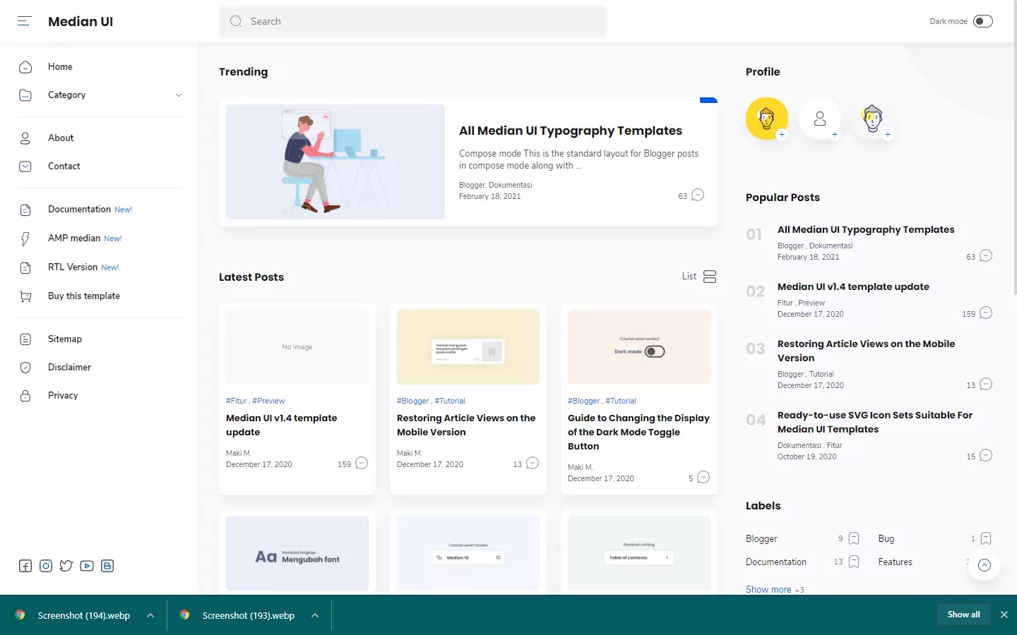 300+ Professional Blogger Templates - Amp, SEO Friendly, Responsive, and Fast Loading Template Median UI v4.0