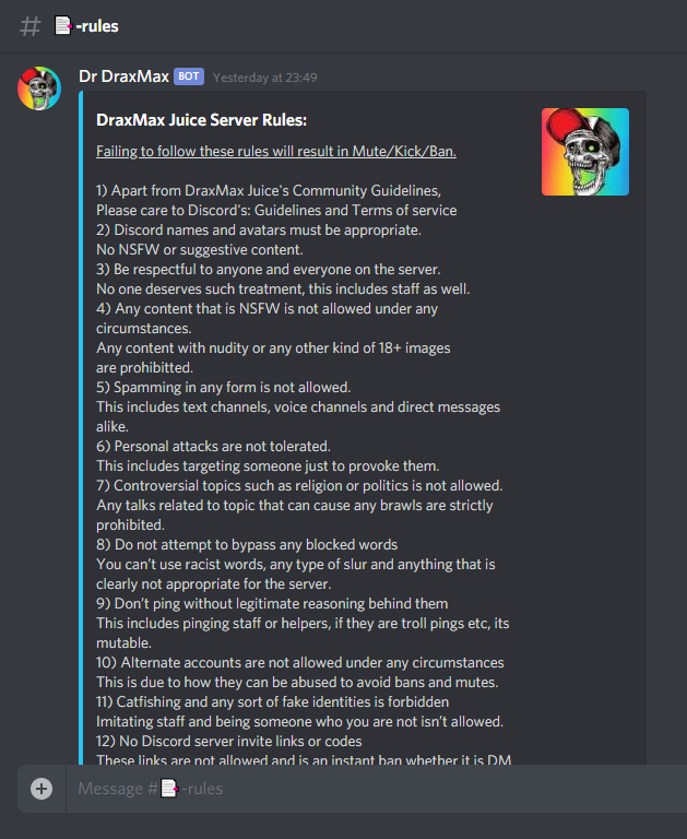 Discord Rules Photo Template