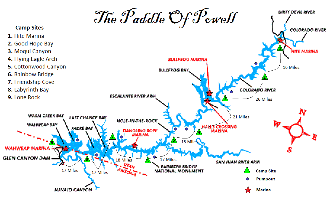 Lake Powell Boating Map