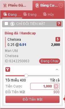 Thu hồi tiền đã đặt cược Rung 12BET - Sử dụng tính năng Đổi Tiền Mặt  B5