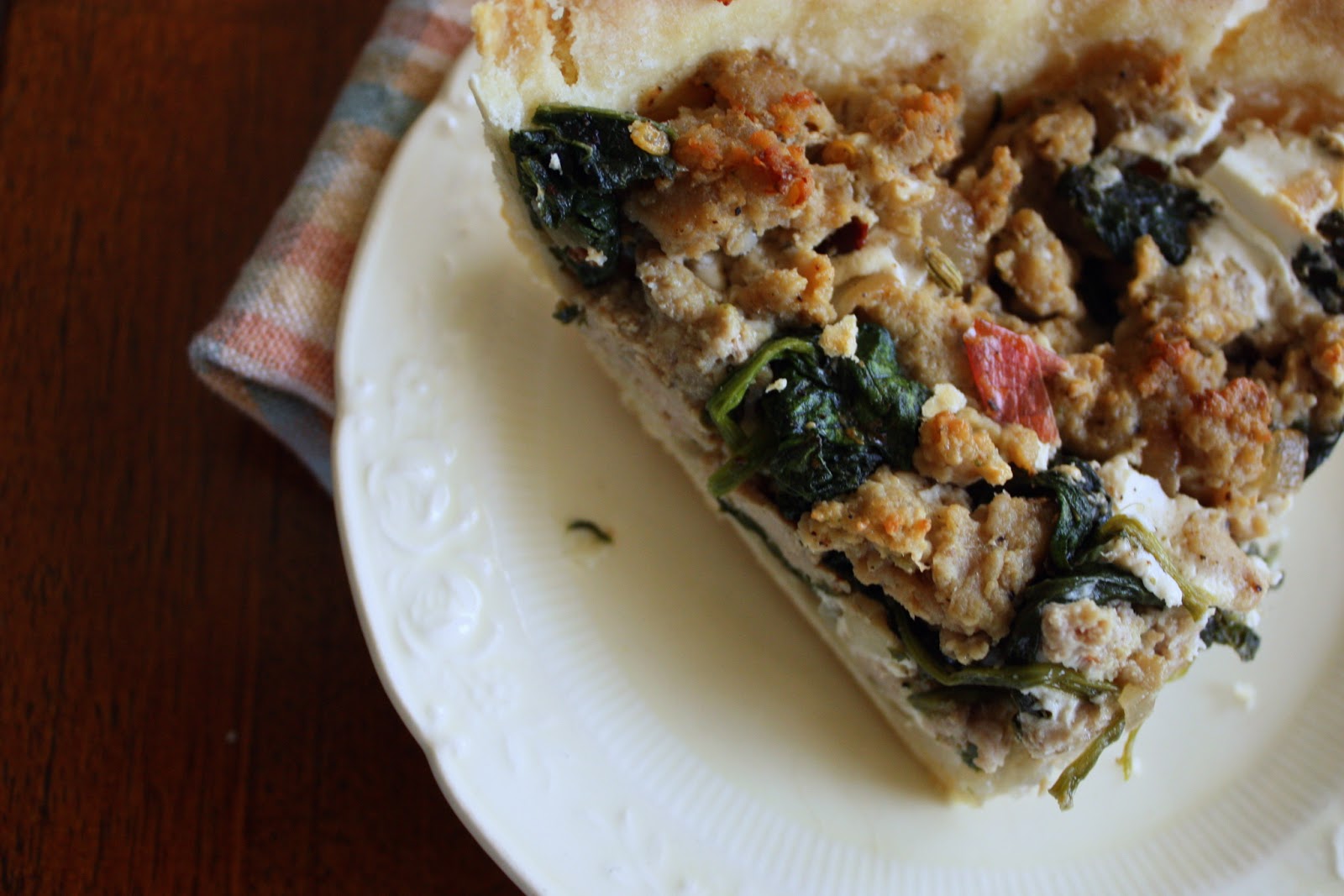 we eat. happy. spinach, turkey & goat cheese. pie.