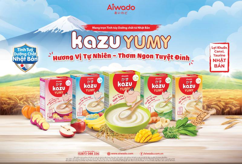 [AIWADO] Bột Ăn Dặm Kazu Yumy Yến Mạch Sữa 200g